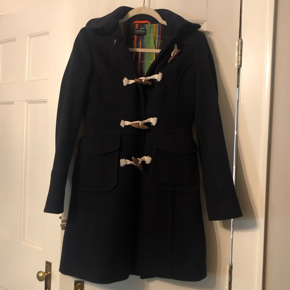 Navy J. Crew duffle coat